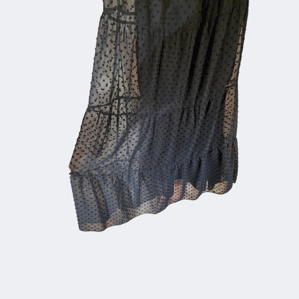 Black Summer Off-Shoulder Maxi Dress Sheer - Picture 3 of 9